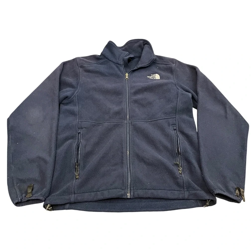 The North Face Fleece Jacket Mens Small Navy Blue Full Zip Faded TKA 100